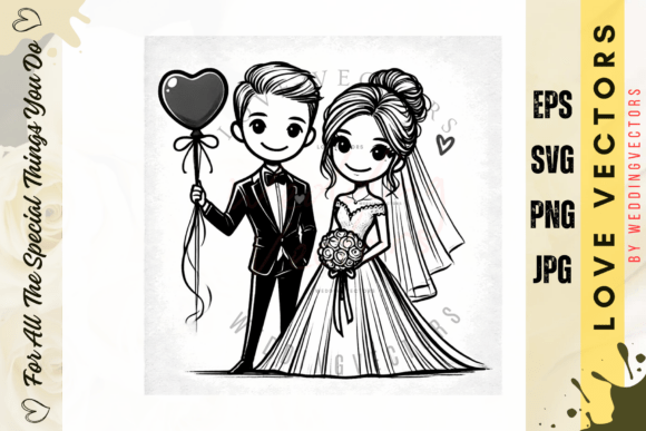 C3972: Love and Wedding Vector Illustrations