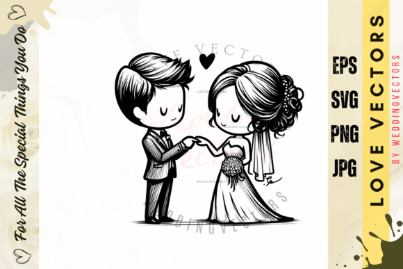 C4015: Gold-Kissed Wedding & Love Vectors for Designers