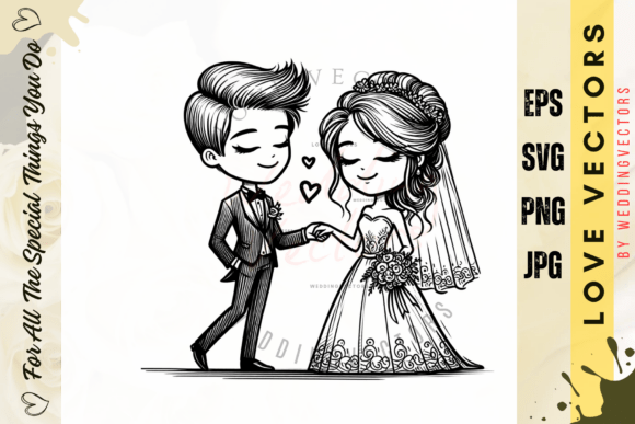Capturing Romance: The Allure of C3909 Wedding Vectors