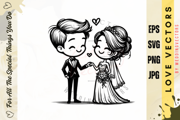 Capturing Romance with Wedding Couple and Love Vectors