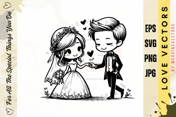 Crafting Timeless Romance with Wedding Couple and Love Vectors - C4190