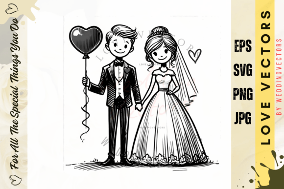 Elegant Wedding Art: Using C4161 Love Vectors