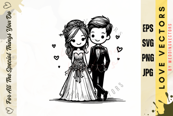 Elevate Your Designs with Wedding Couple and Love Vectors - C4206