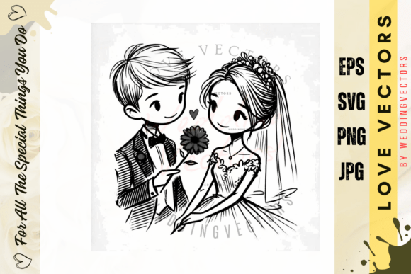 Exploring the Artistry of Wedding Couple and Love Vectors - C404