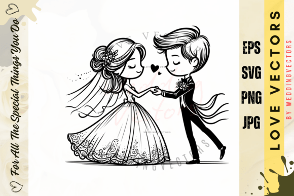 Timeless Romance: Using Wedding Couple and Love Vectors - C3933