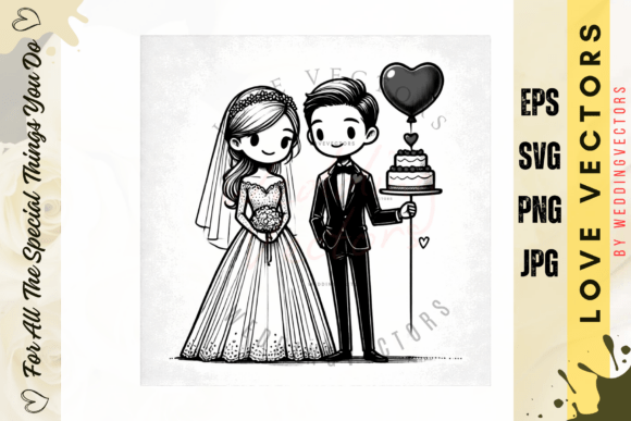 Wedding Couple and Love Vectors - C3946: Capturing Romance in Every Detail