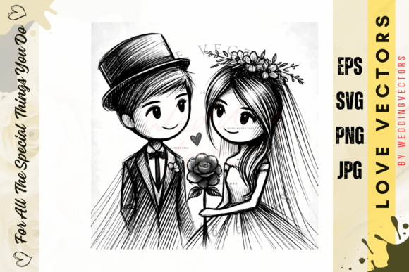 Wedding Couple and Love Vectors - C396: Designing Romance