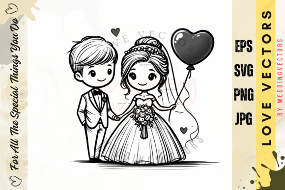Wedding Couple and Love Vectors - C3962: A Designer's Guide to Elegant Romance