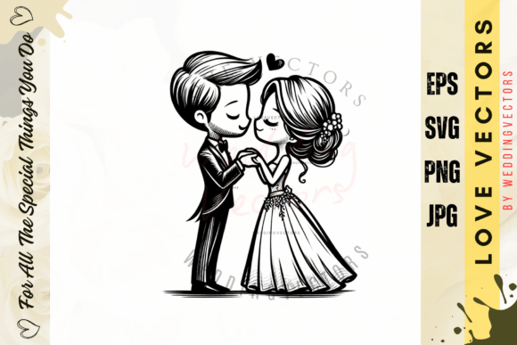 Wedding Couple and Love Vectors - C4080: Art for Romance