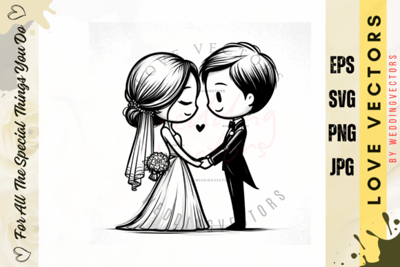 Wedding Couple and Love Vectors - C4088: A Modern Design Asset