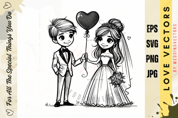 Wedding Couple and Love Vectors - C4137: The Art of Eternal Romance