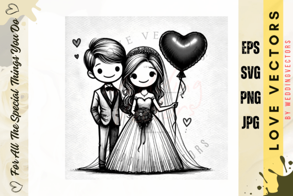Wedding Couple and Love Vectors - C4165: Capturing Matrimonial Joy