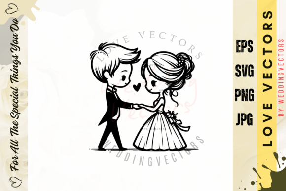 Wedding Couple and Love Vectors - C4184: Designing with Romance