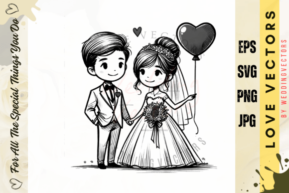 Wedding Couple and Love Vectors: Design Assets for Romance