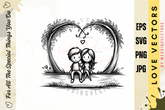 Wedding Couple and Love Vectors: The C393 Design